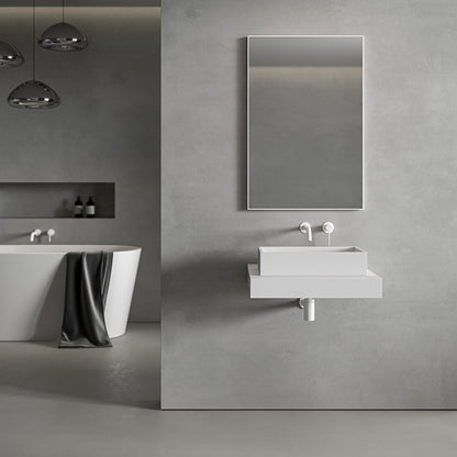 Tyros Matt White Mirror 600mm