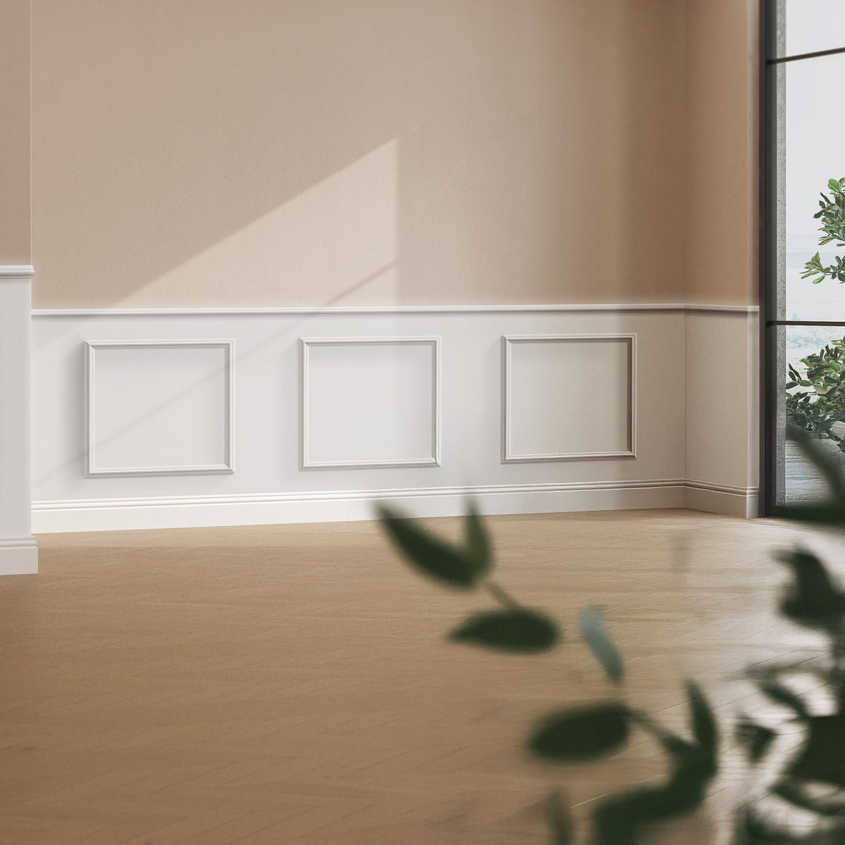 White Panelling Pattern Leader White - Painted 420x420mm Pre-Cut Wall Panelling Kit