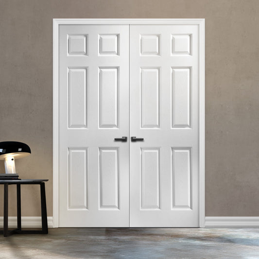 Liberty White 6 Panel Textured Pair Door (121441)