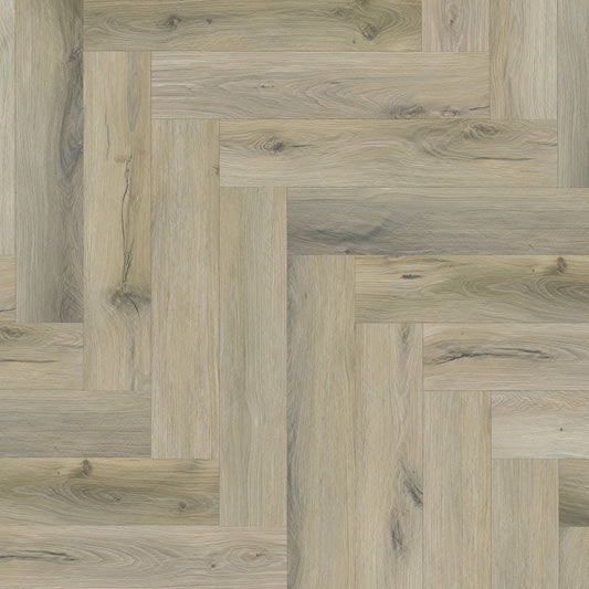 Leader-Tec | Mission Oak - Foundation Herringbone SPC 5mm Rigid Core Vinyl Sample - EWH-3973-HB (SKU-345242)