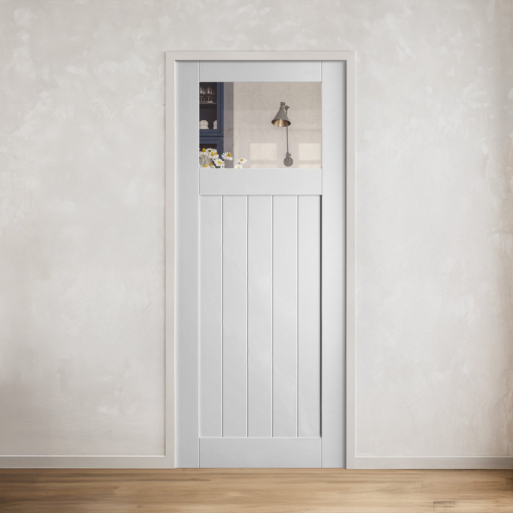 White Internal Primed Cottage Glass Barn Door (121732)