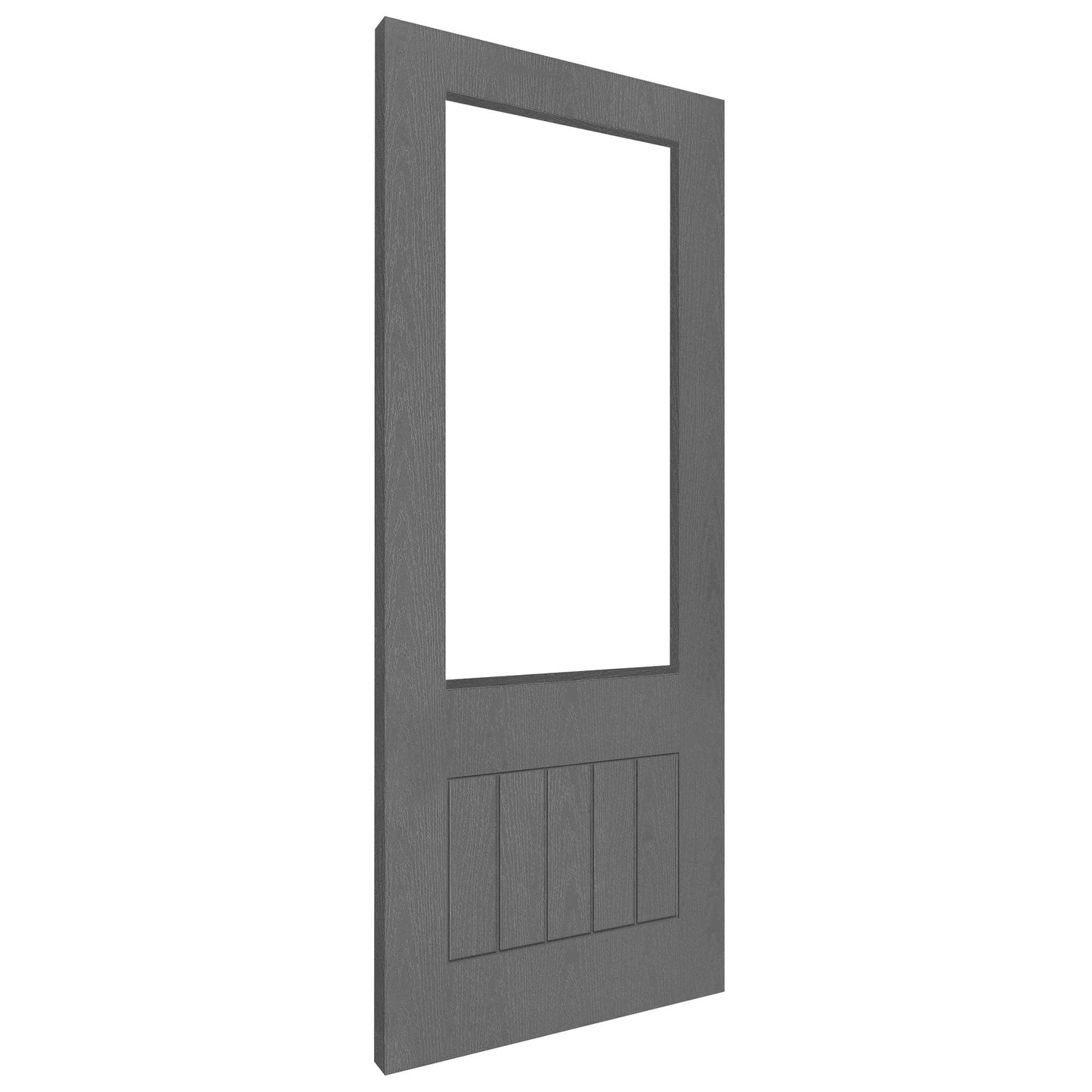 Ash Grey Internal Fully Finished Farley 1 Panel 1 Light Clear Glass Door (121189)