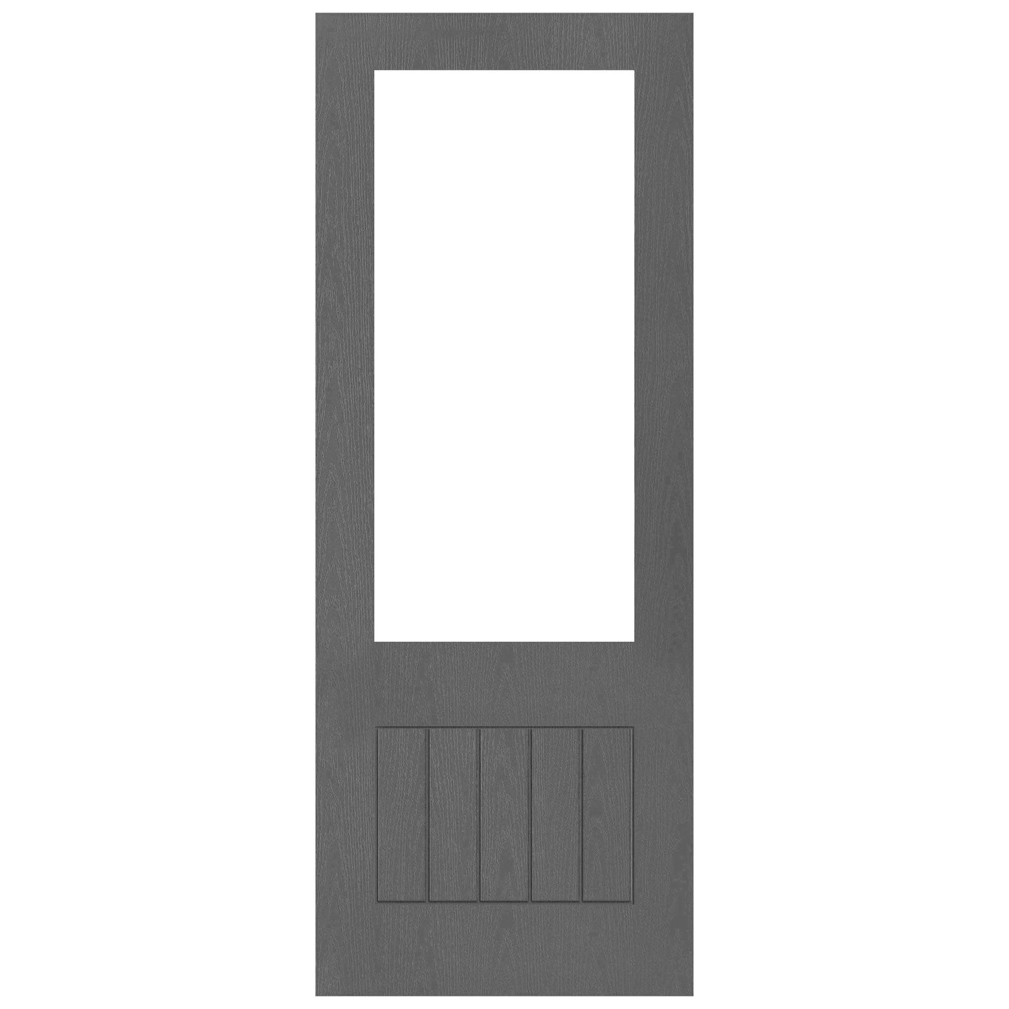 Ash Grey Internal Fully Finished Farley 1 Panel 1 Light Clear Glass Door (121189)