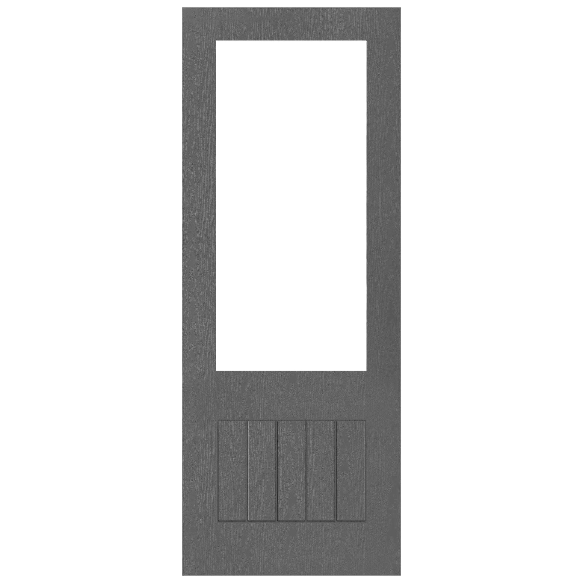 Ash Grey Internal Fully Finished Farley 1 Panel 1 Light Clear Glass Door (121189)