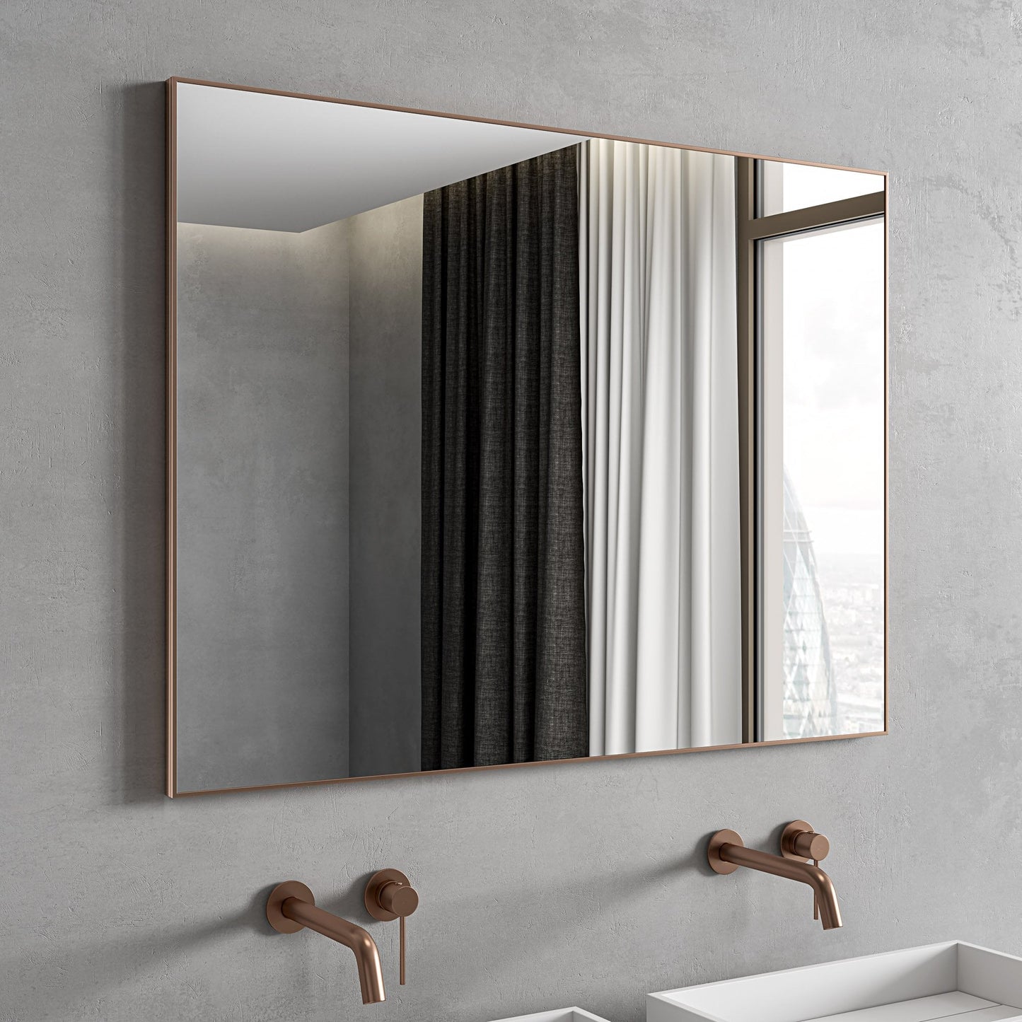 Tyros Brushed Rose Gold Mirror 1000mm