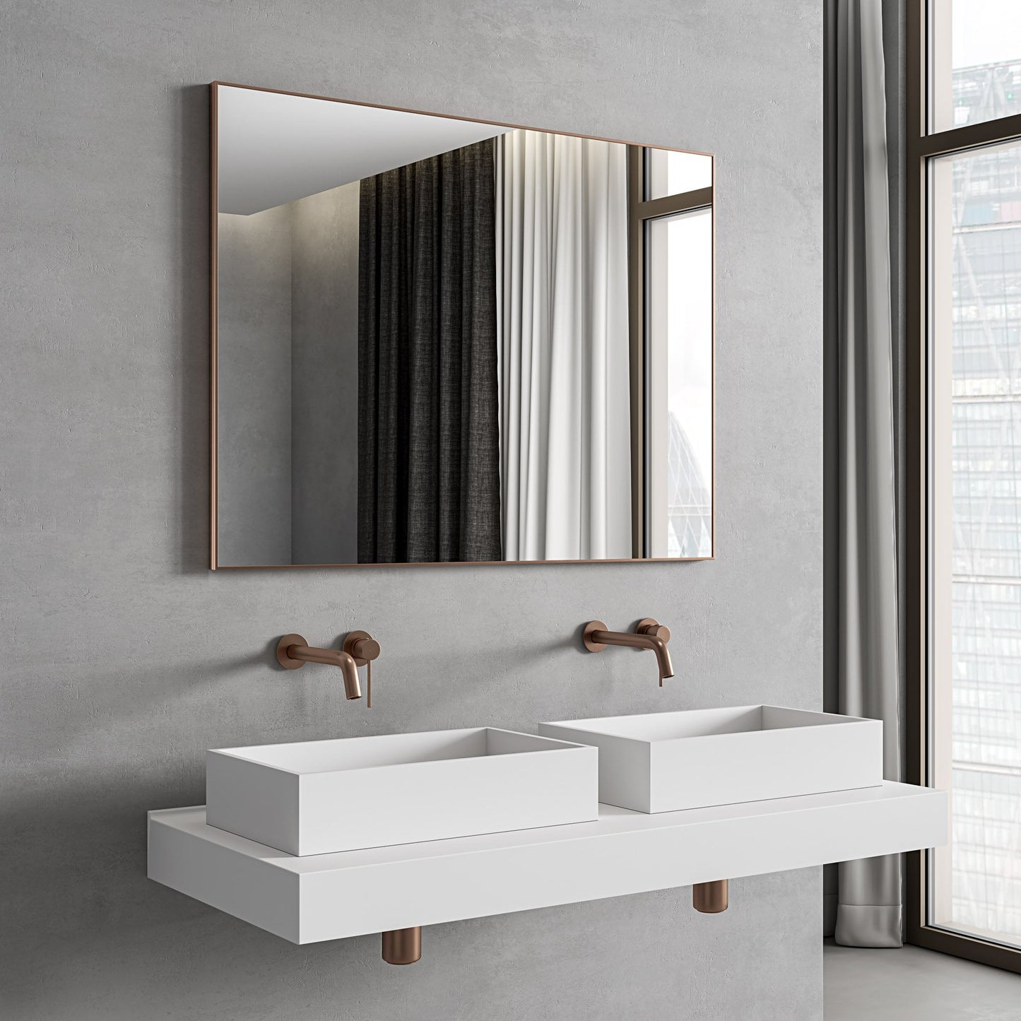 Tyros Brushed Rose Gold Mirror 1000mm