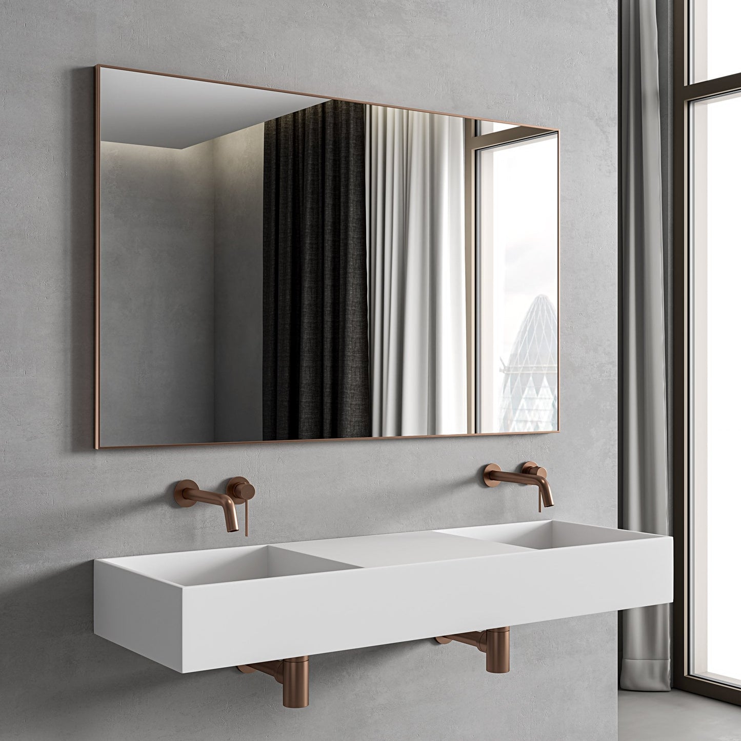 Tyros Brushed Rose Gold Mirror 1200mm