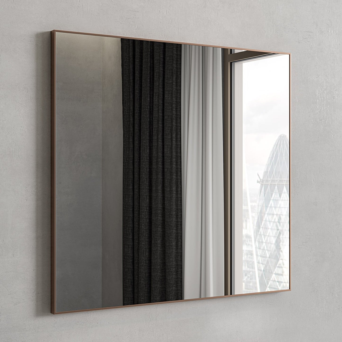 Tyros Brushed Rose Gold Mirror 800mm