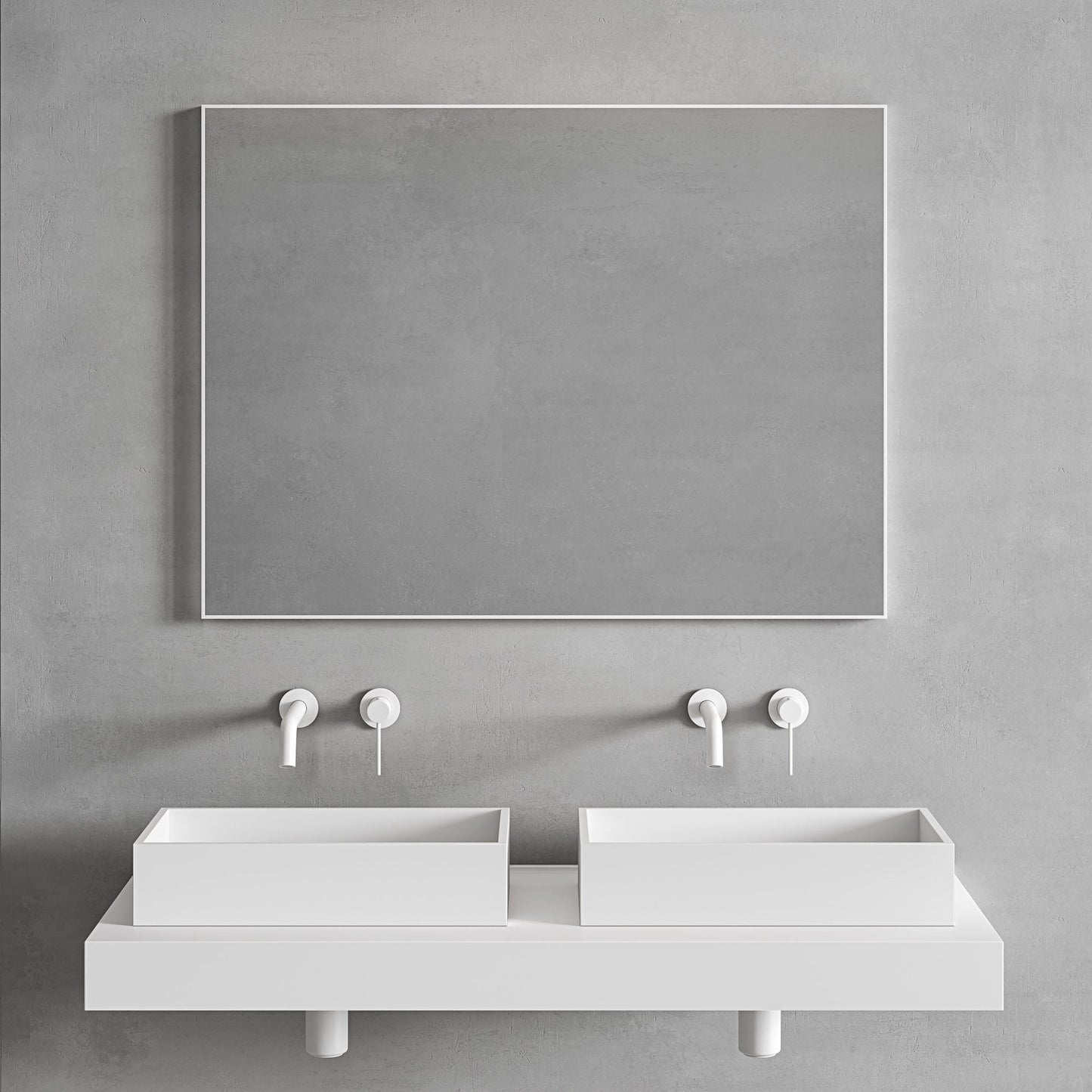 Tyros Matt White Mirror 1000mm