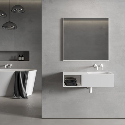 Tyros Matt White Mirror 800mm