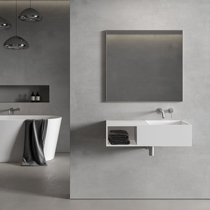 Tyros Brushed Stainless Mirror 800mm