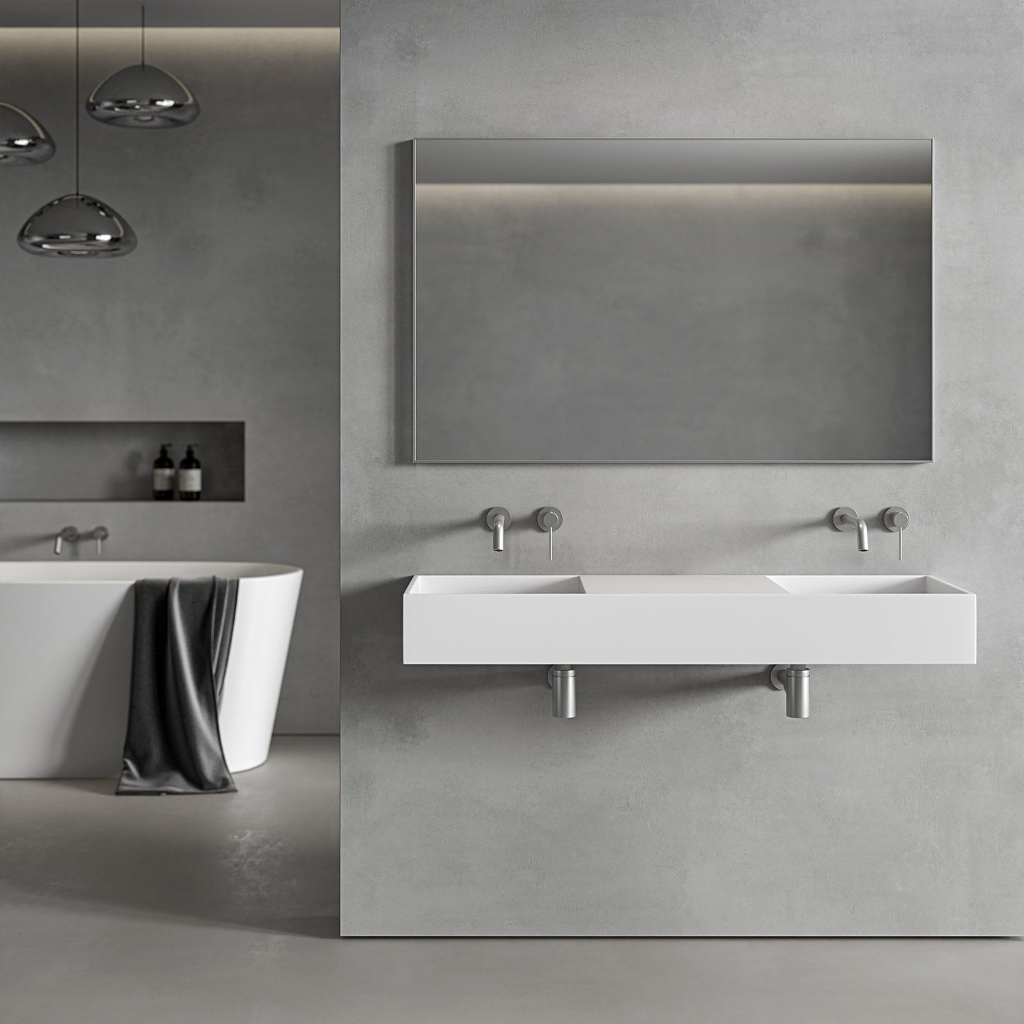 Tyros Brushed Stainless Mirror 1200mm