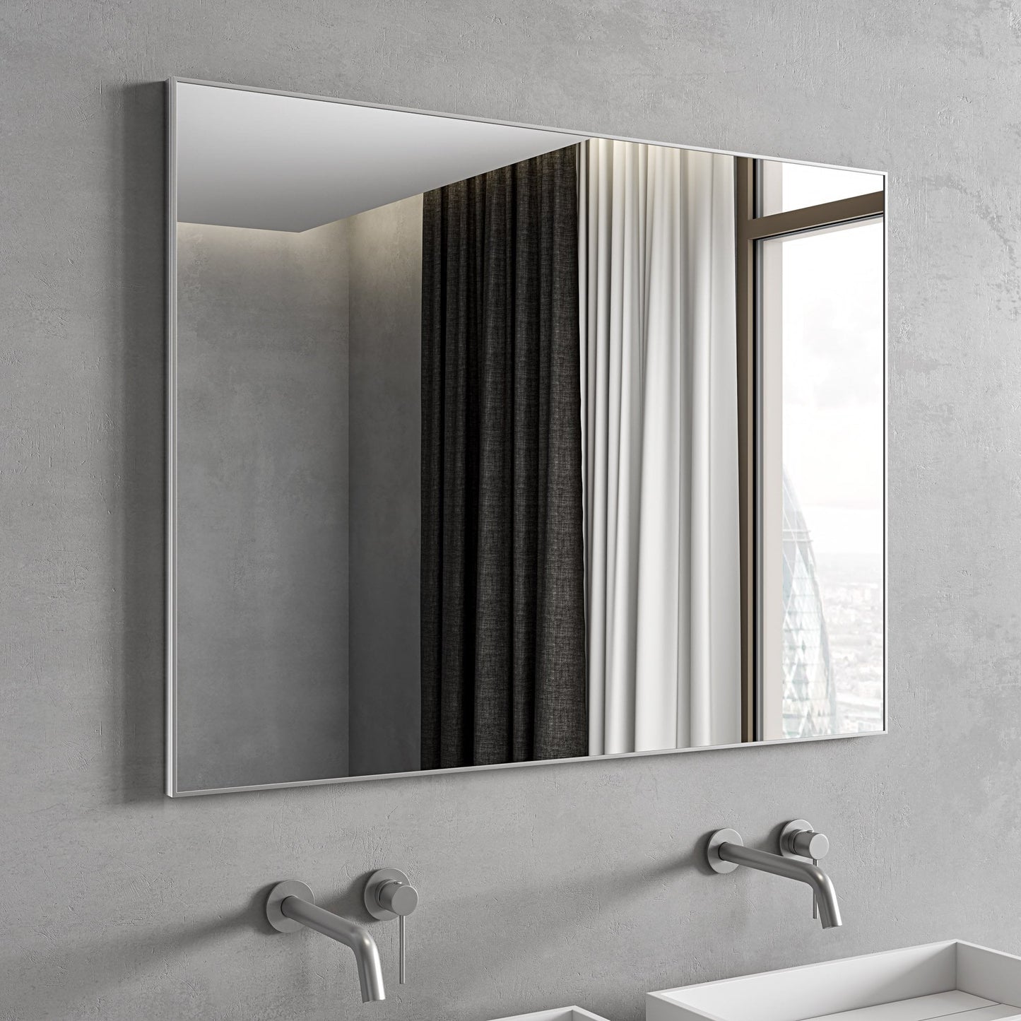 Tyros Brushed Stainless Mirror 1000mm