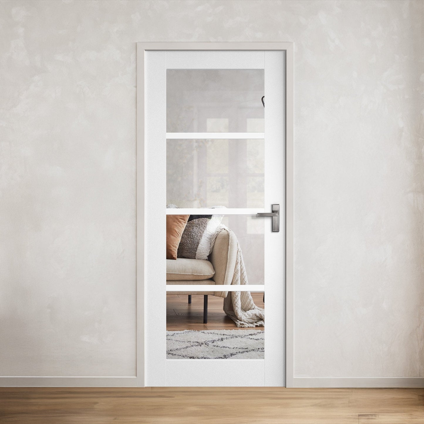 White Internal Primed Moda 1 Panel Door With Loose Glazing Bars (121743)
