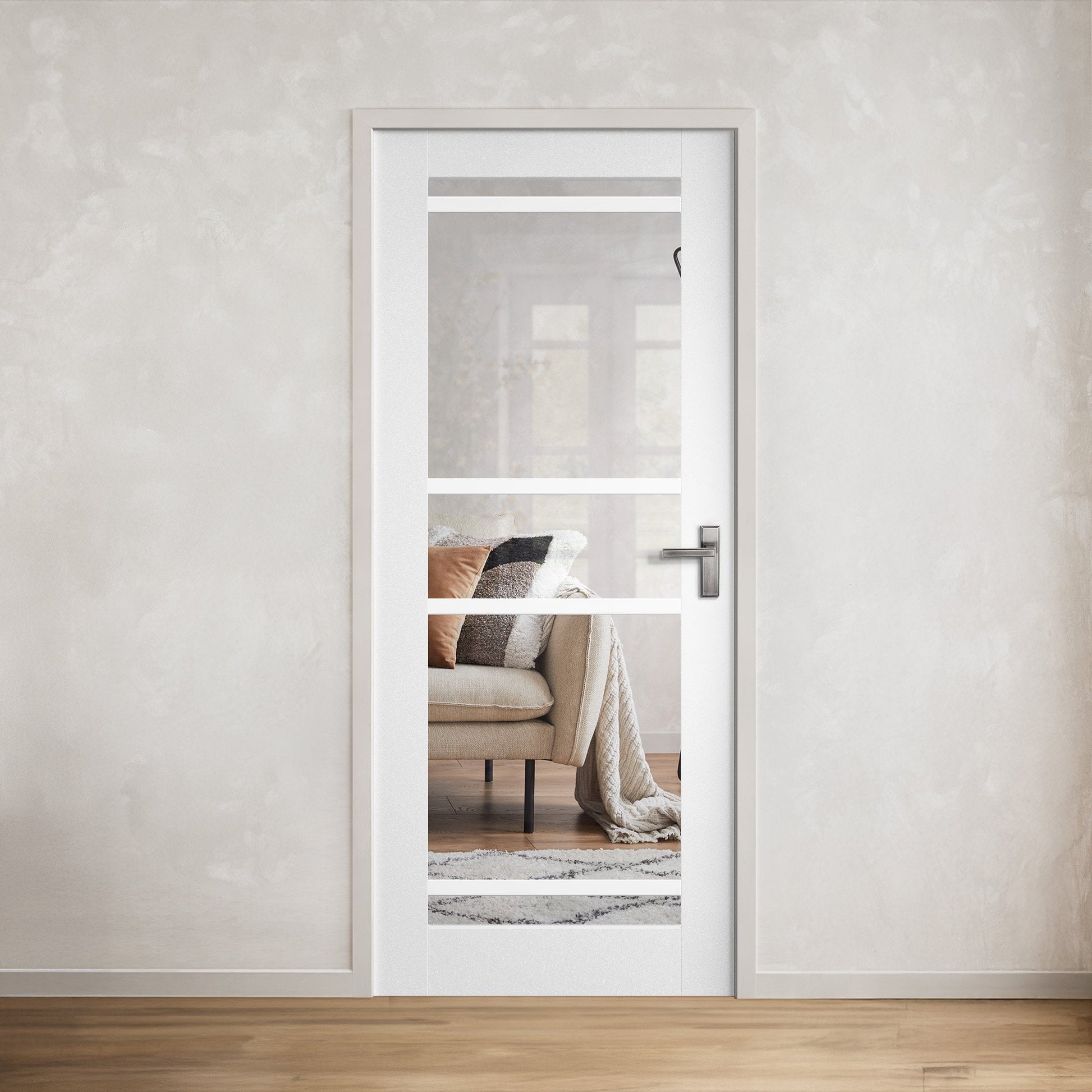 White Internal Primed Moda 1 Panel Door With Loose Glazing Bars (121743)