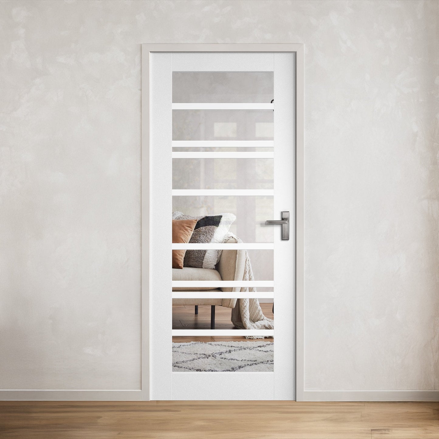 White Internal Primed Moda 1 Panel Door With Loose Glazing Bars (121743)