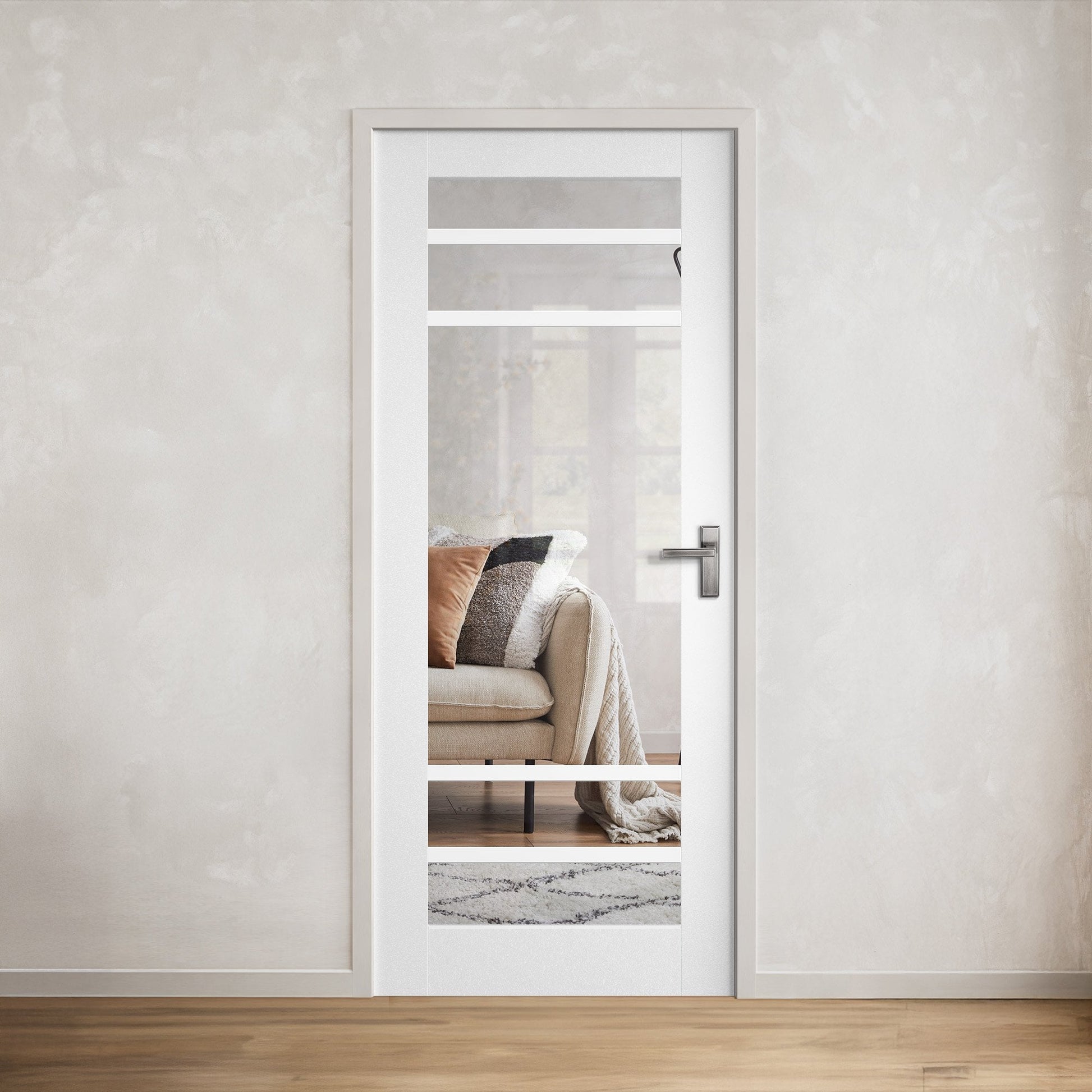 White Internal Primed Moda 1 Panel Door With Loose Glazing Bars (121743)