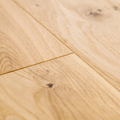 Natural Oak - Premium Click 14mm Matt brushed UV lacquer Engineered Real Wood Flooring (74922)