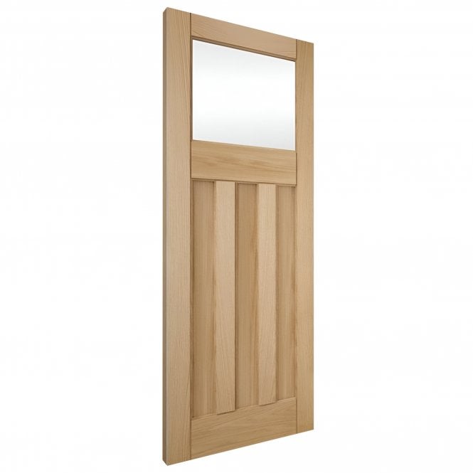 Oak Internal Unfinished 3 Panel 1 Light Clear Glass Deco Door (121698)