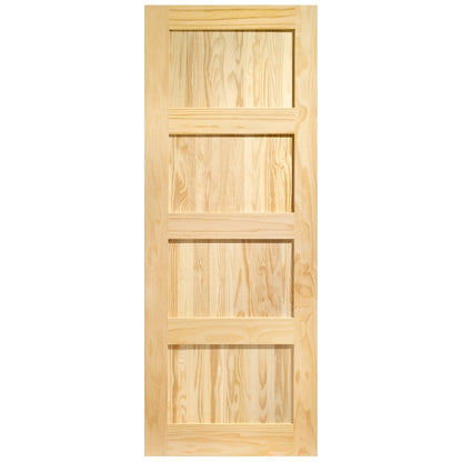 B-Grade Clear Pine Internal Unfinished Shaker 4 Panel Door (124122)