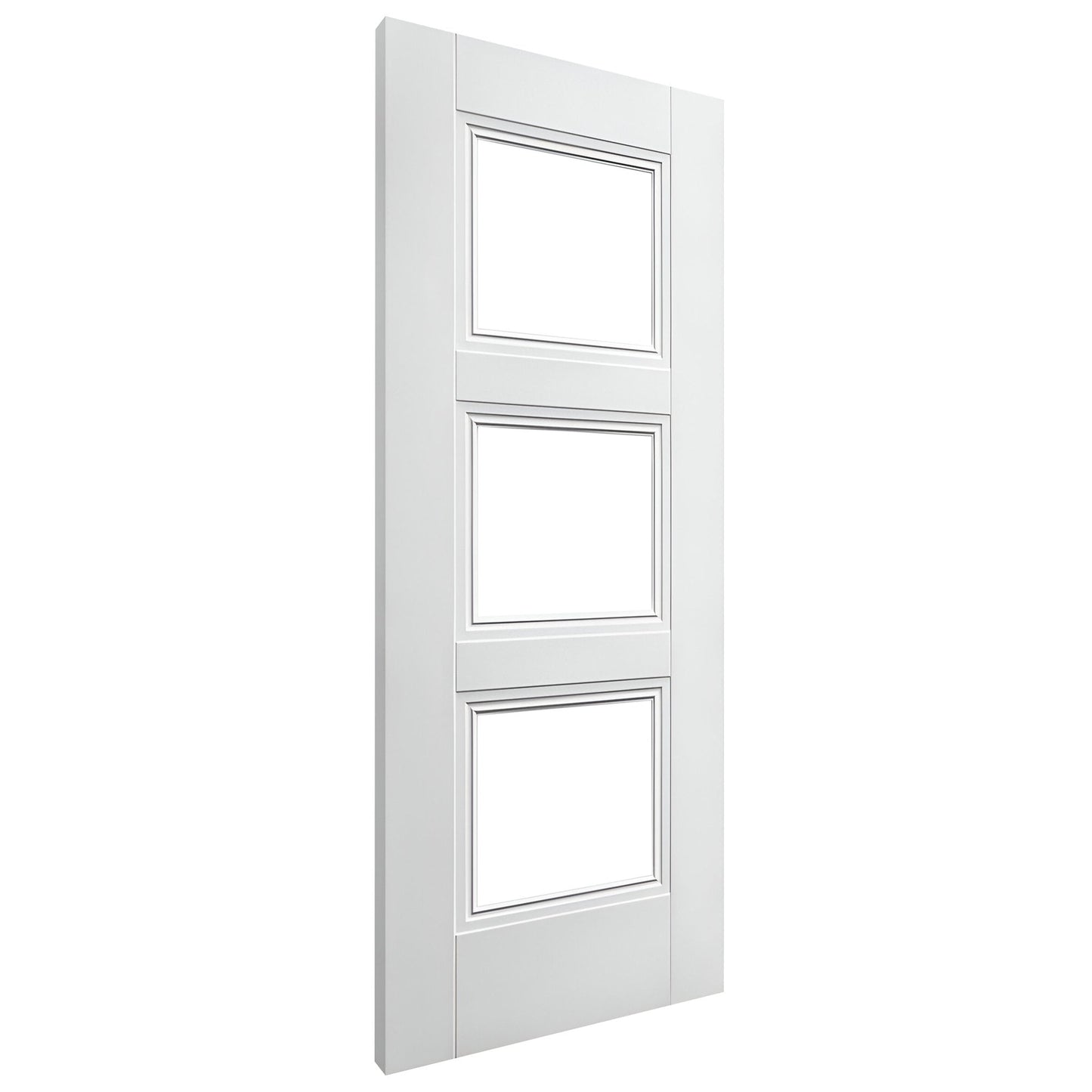 White Internal Primed Elegance Ripley 3 Light Clear Glass Door (88072)