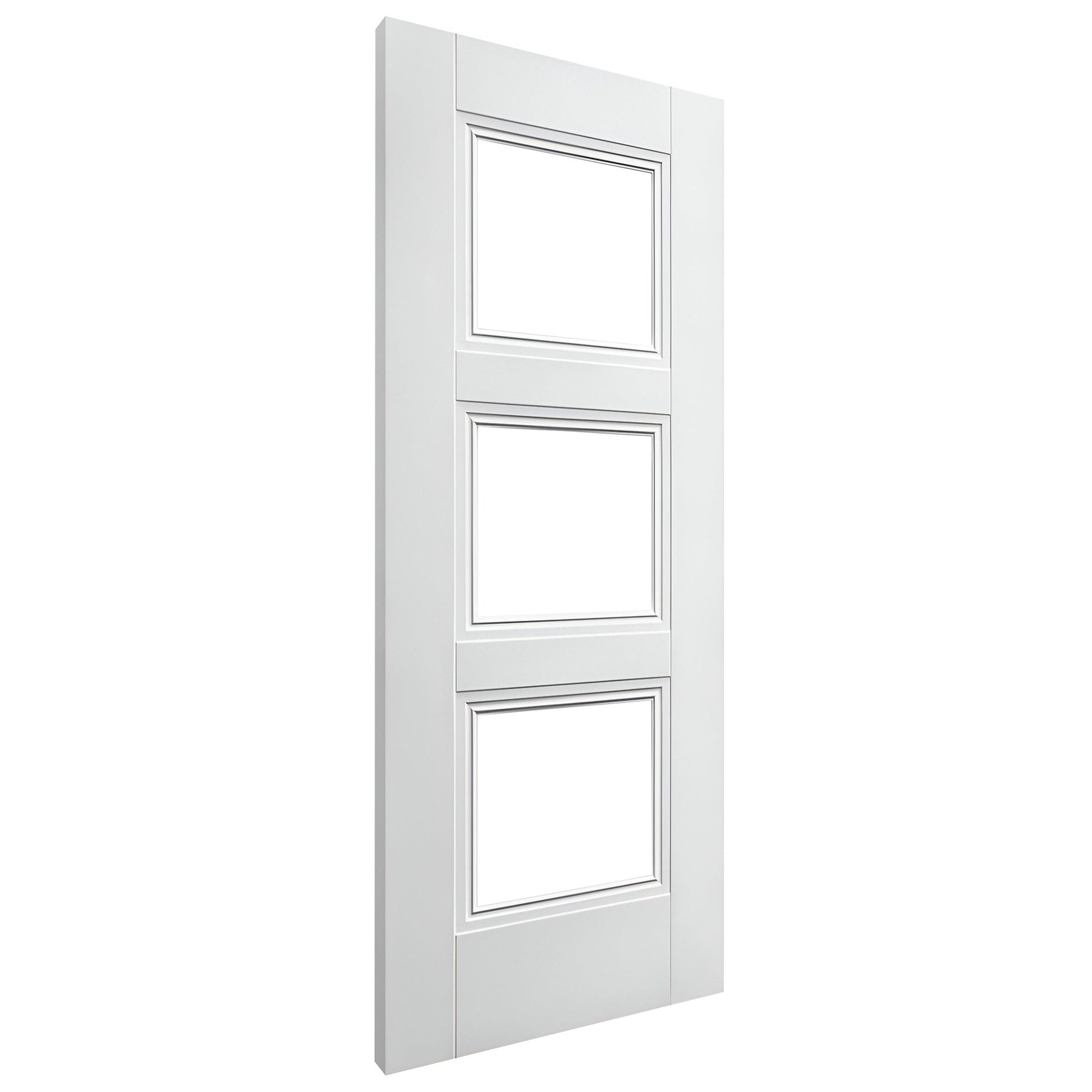 White Internal Primed Elegance Ripley 3 Light Clear Glass Door (88072)