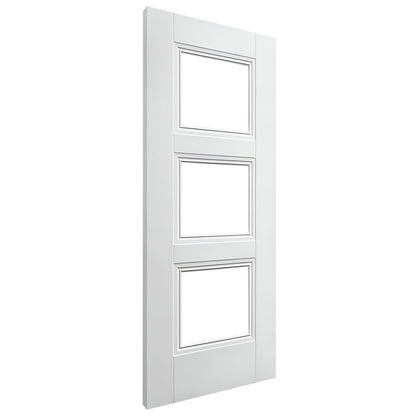 White Internal Primed Elegance Ripley 3 Light Clear Glass Door (88072)
