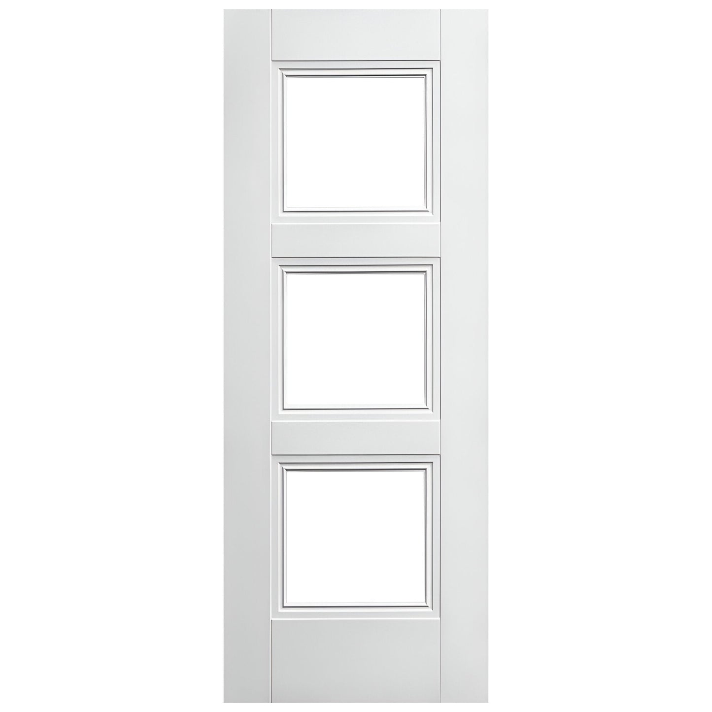 White Internal Primed Elegance Ripley 3 Light Clear Glass Door (88072)