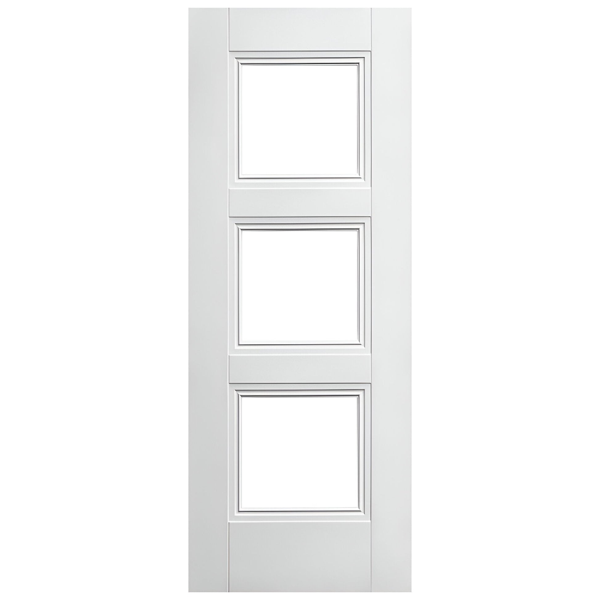 White Internal Primed Elegance Ripley 3 Light Clear Glass Door (88072)