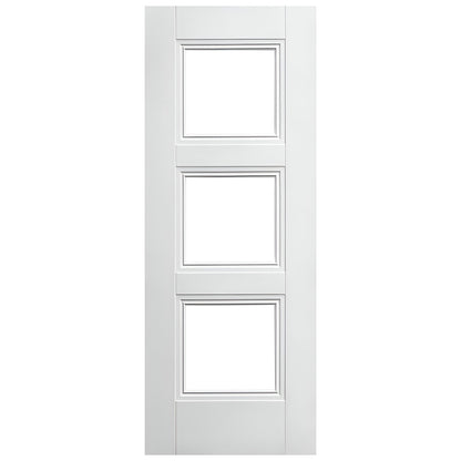 White Internal Primed Elegance Ripley 3 Light Clear Glass Door (88072)