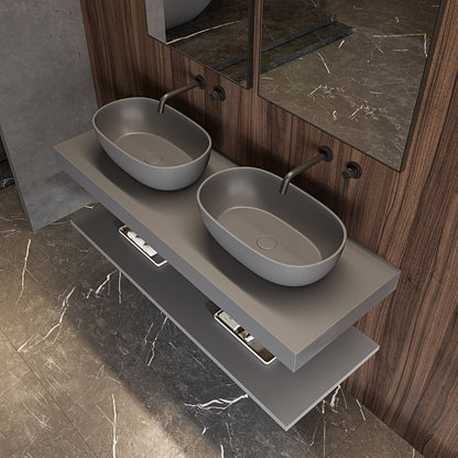 Tunis Mako Grey Countertop Stone Basin 560mm