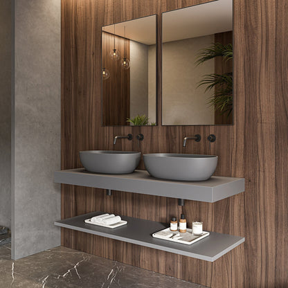 Tunis Mako Grey Countertop Stone Basin 560mm