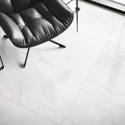 White Marble - Quadro 8mm High Gloss Laminate Flooring (5x Packs)