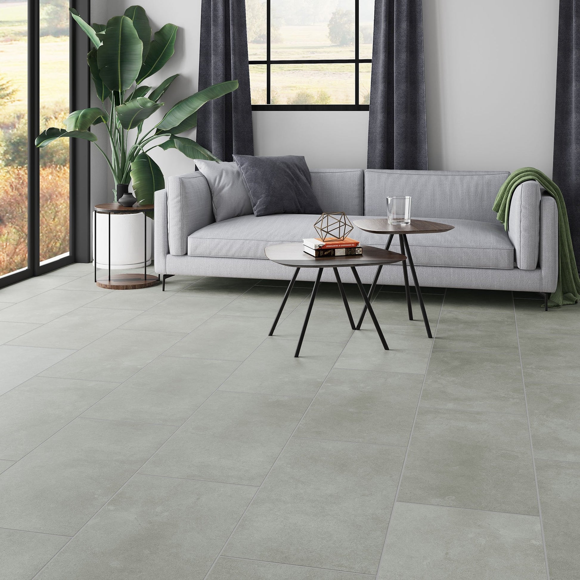 Xonic Beige - Luxe Vision Pre-Grouted 5.5mm Stone Embossed UV Coated Rigid Core Vinyl Flooring (123033)