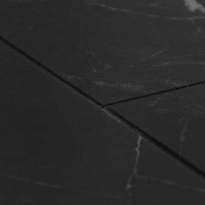 Black Gloss Marble - Luxe Vision Pre-Grouted 5.5mm Stone Embossed UV Coated Rigid Core Vinyl Flooring (123036)
