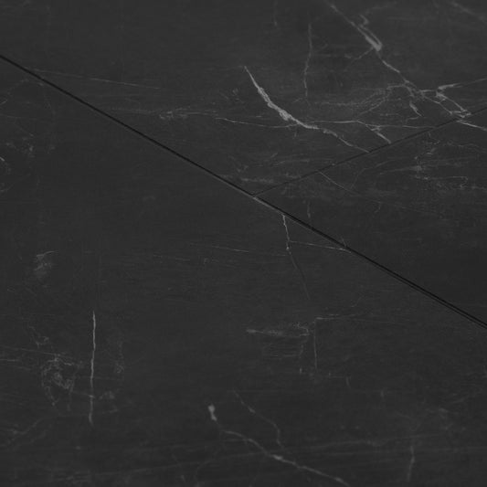 Leader-Tec | Black Gloss Marble - LuxeVision Pre-grouted Tile SPC Rigid Core Vinyl Sample - XT-3997 (SKU-345274)
