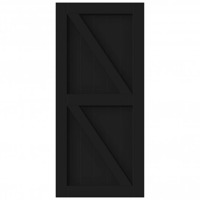 Black Internal Primed 1 Panel X Brace Barn Door (BBX1P)