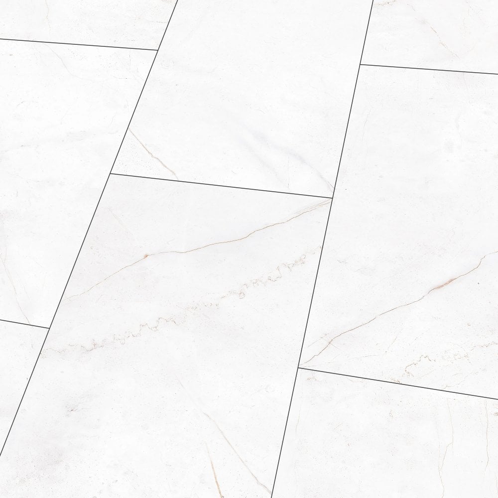 White Marble - Lustre Stone 8mm High Gloss Laminate Sample (122548-SAMPLE)