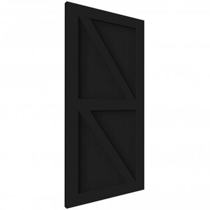Black Internal Primed Z Brace Sliding Barn Door - Black Face Mounted