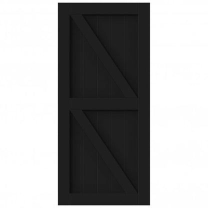 Black Internal Primed Z Brace Sliding Barn Door - Black Face Mounted