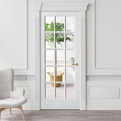White Internal Primed SA 15 Light Clear Glass Door (51773)