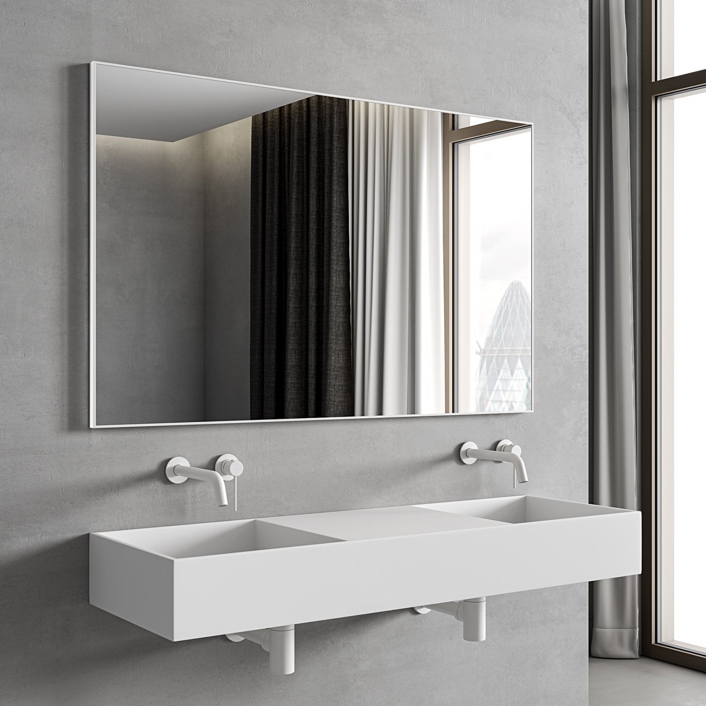 Tyros Matt White Mirror 1200mm