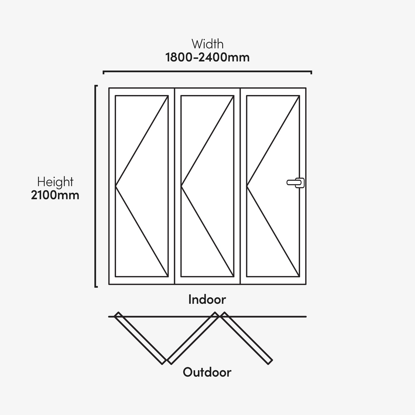 Oak External Fully Finished External Folding Patio Door Set 3+0