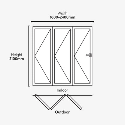 Oak External Fully Finished External Folding Patio Door Set 3+0