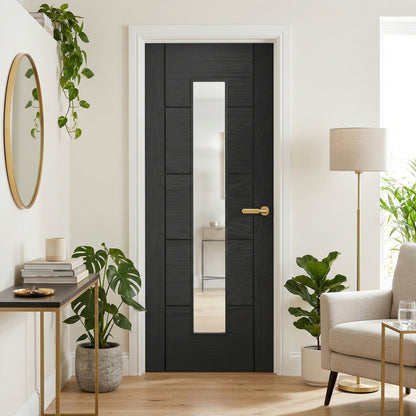 Ash Grey Internal Fully Finished Parma 1 Light Clear Glass Door