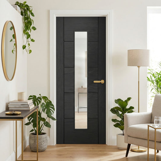 Ash Grey Internal Fully Finished Parma 1 Light Clear Glass Door