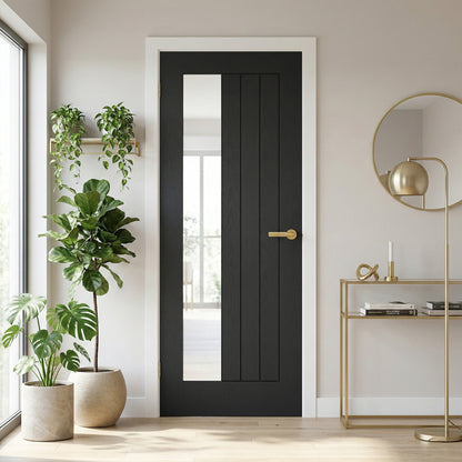 Ash Grey Internal Fully Finished Farley Clear Offset Glass Door