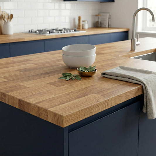 18mm Solid Finger-Jointed European Oak Furniture Board (1.2m), Euro Oak