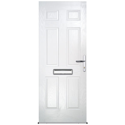Aden White Pre-Hung Composite Front Door Set