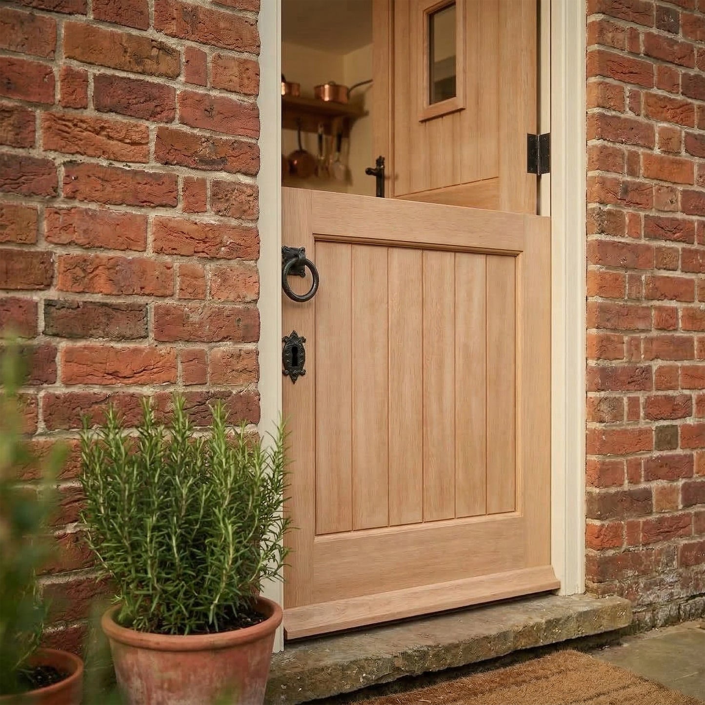 Hardwood External Unfinished 1 Light Clear Glass Stable Door (EXTHWSTBCG)
